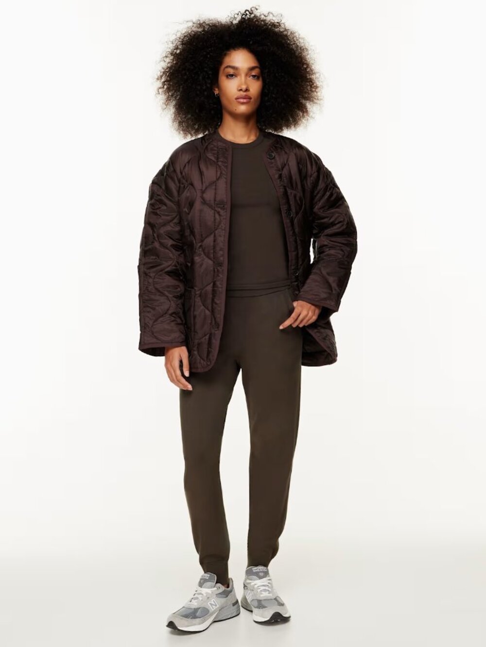 Aritzia Babaton Rodin Knit Jogger High Rise Rich Mocha Brown Size XL - Picture 2 of 10